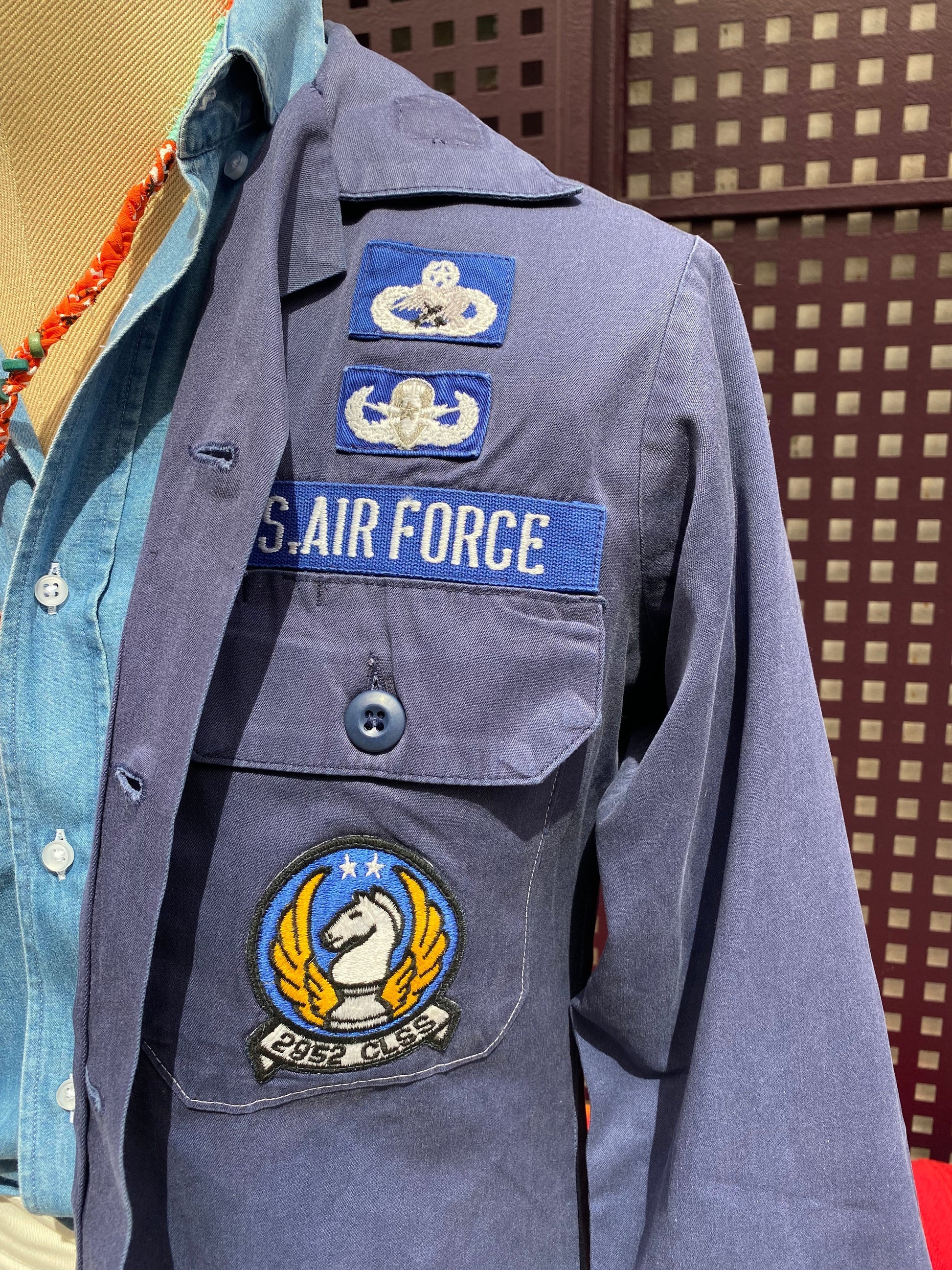 Sobrecamisa militar vintage azul Hippie Crew