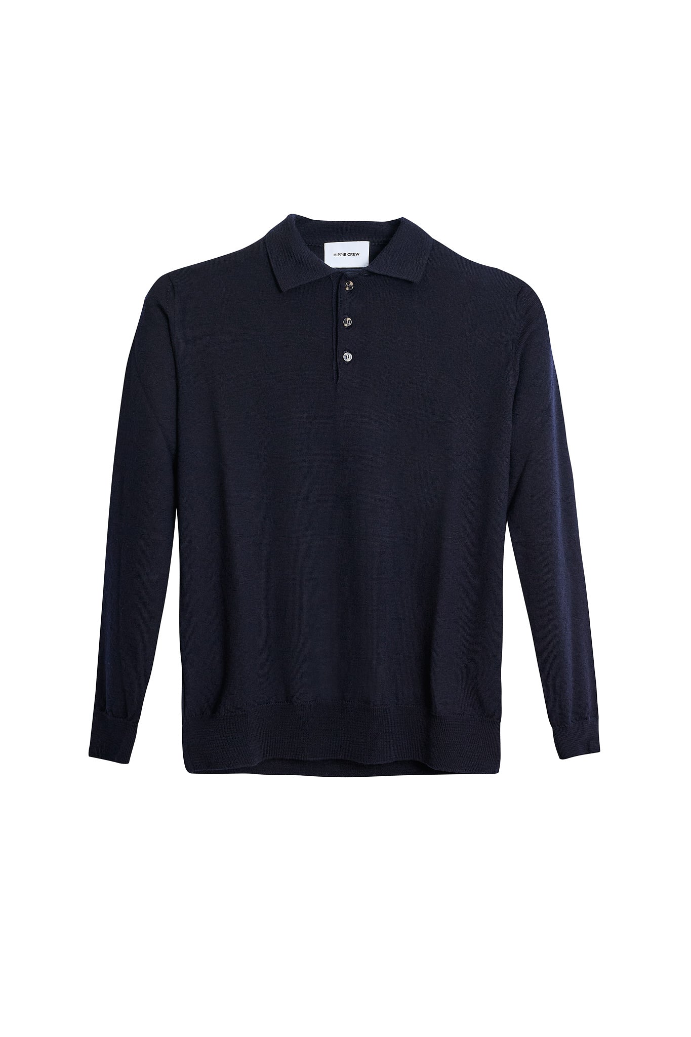 Jersey polo lana merino azul marino