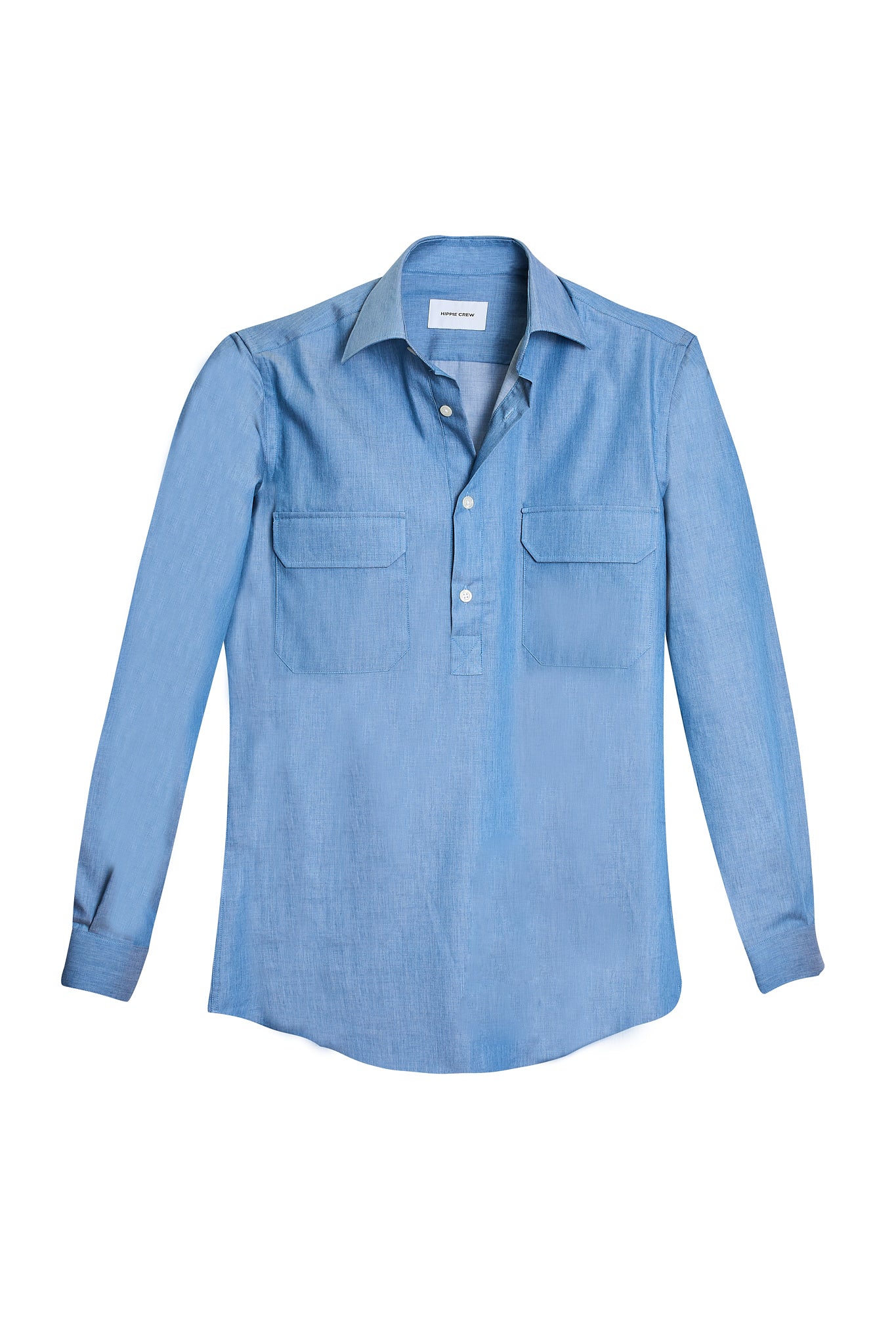Camisa polera bolsillos denim