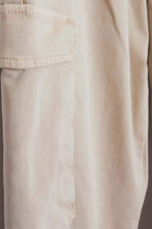 Pantalón cargo algodón beige