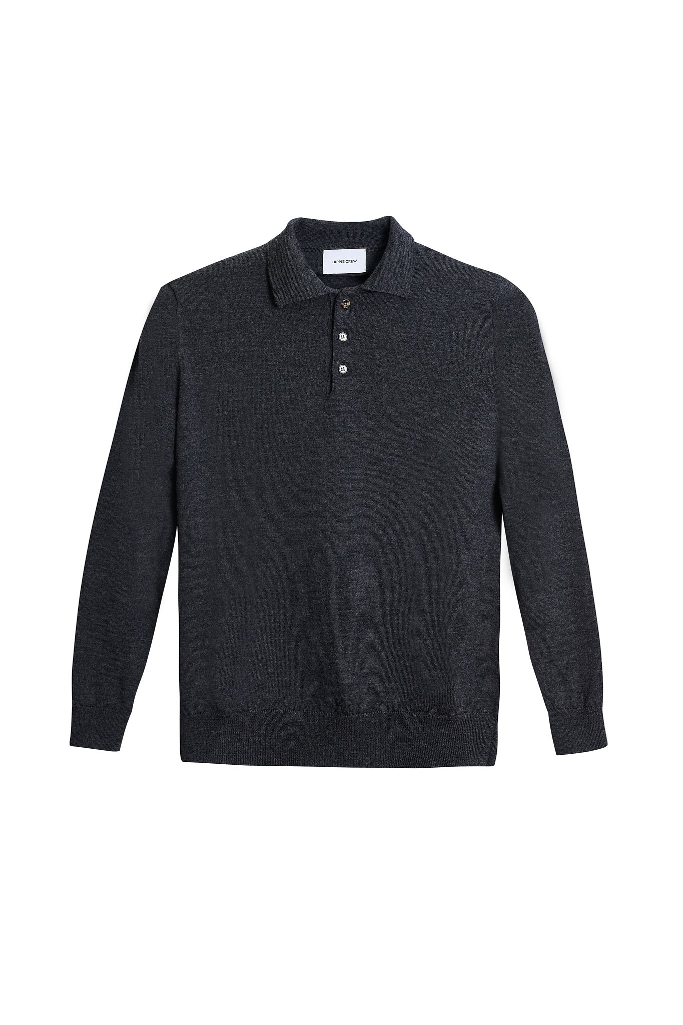 Jersey polo lana merino gris