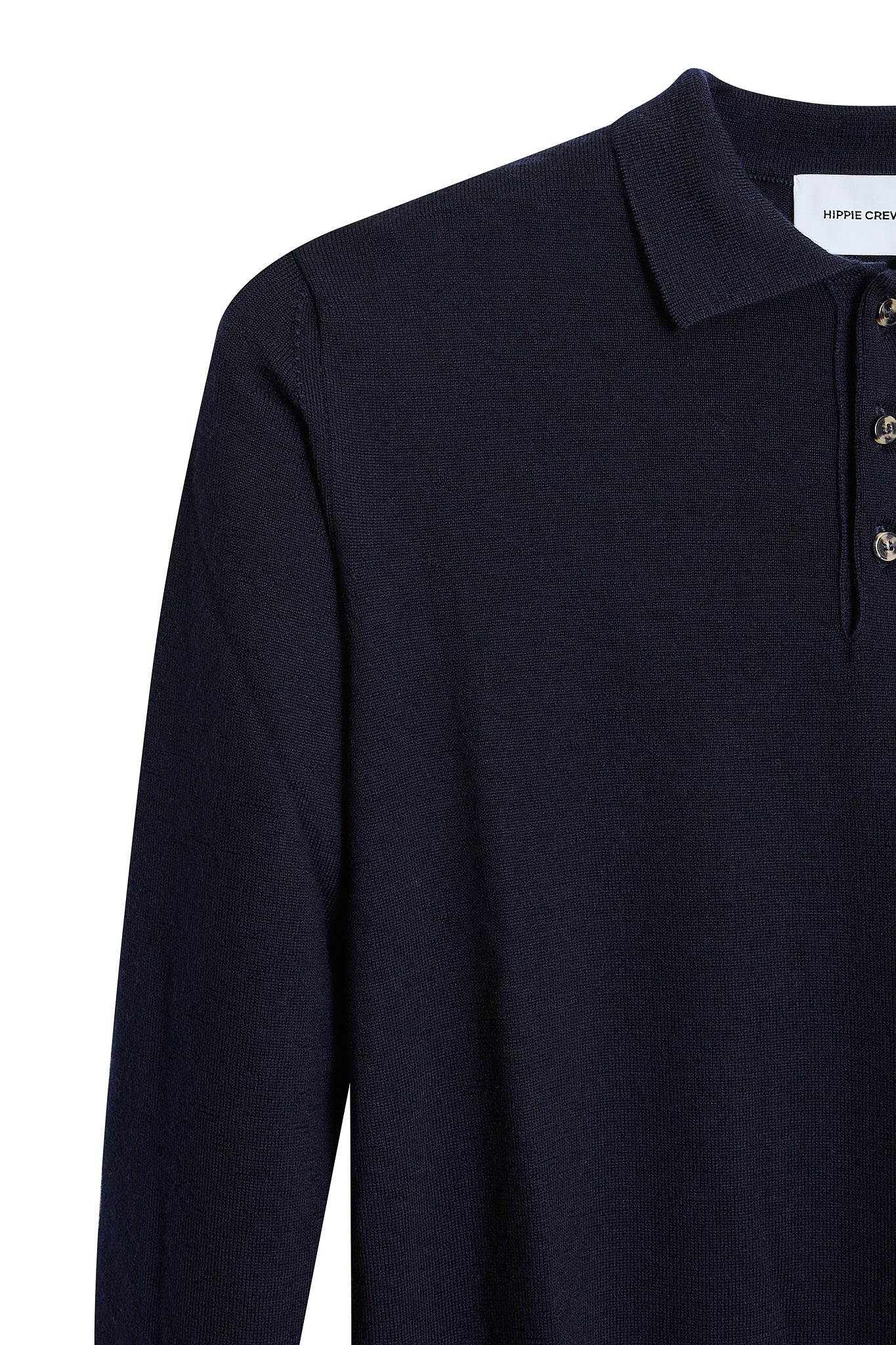 Jersey polo lana merino azul marino