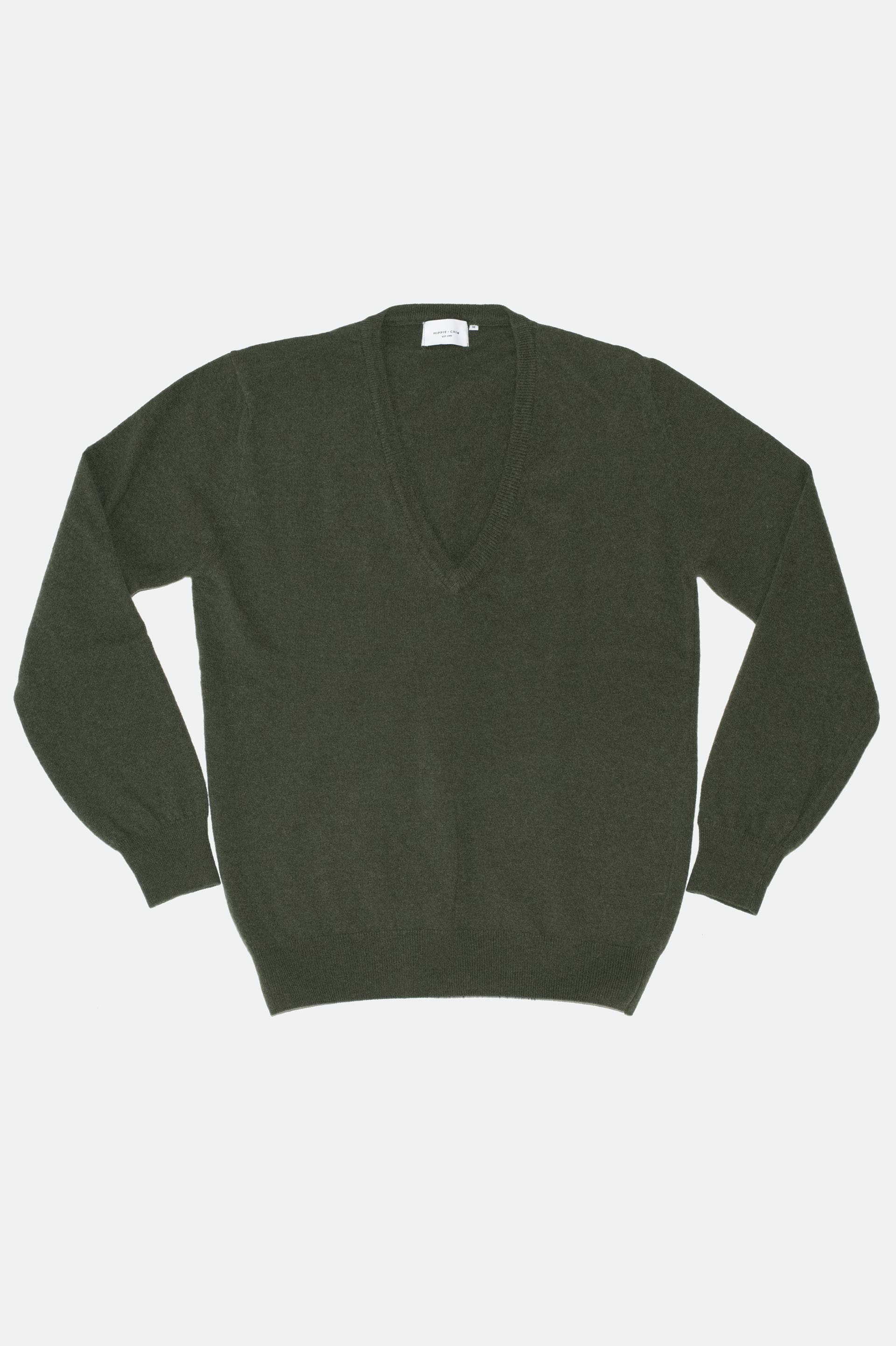 Jersey pico lambswool verde Hippie Crew