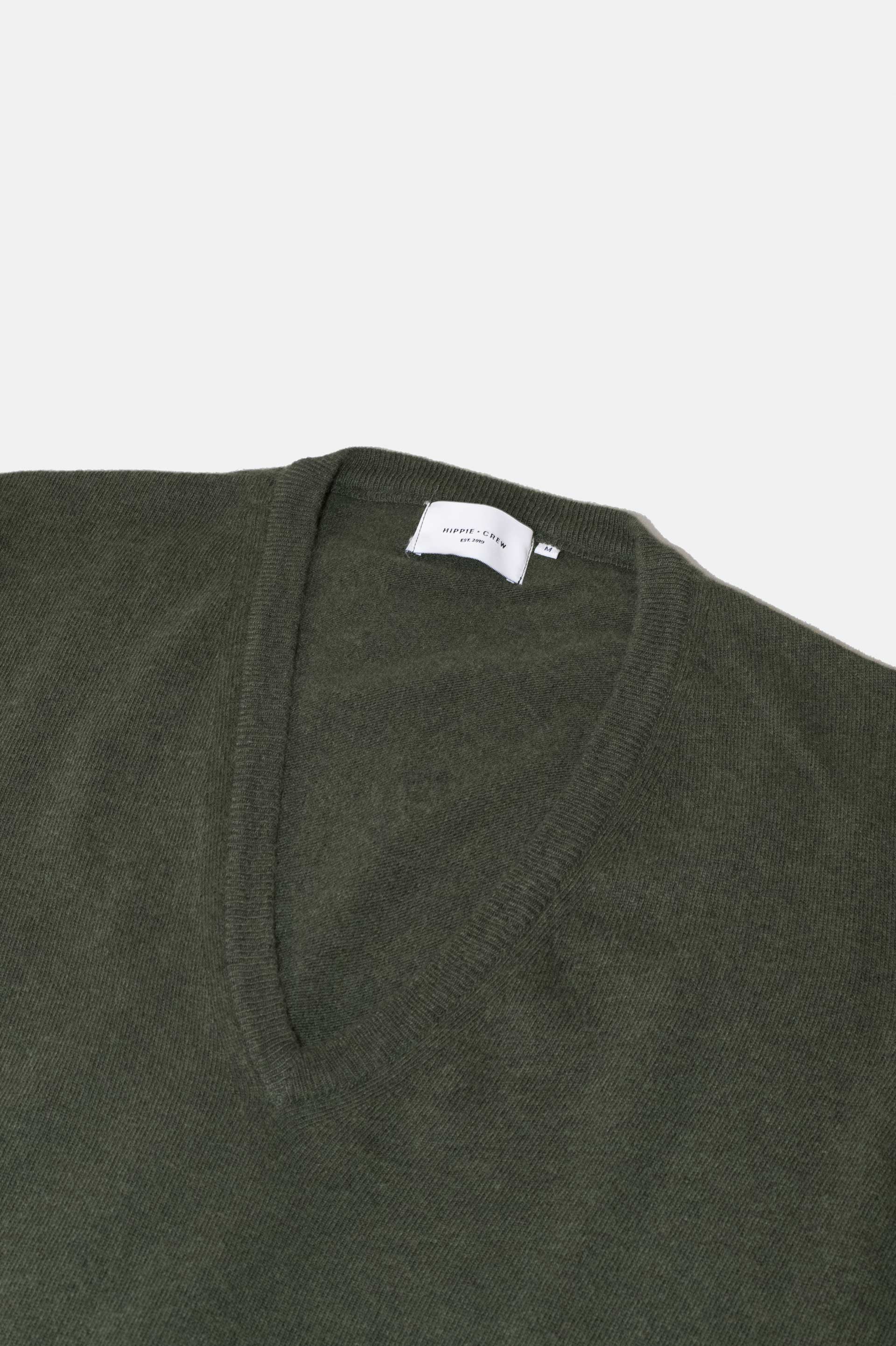 Jersey pico lambswool verde Hippie Crew